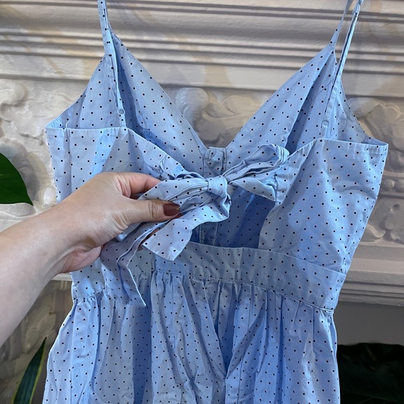 Pastel blue coquette style summer dress | polka dot - Picture 3 of 5